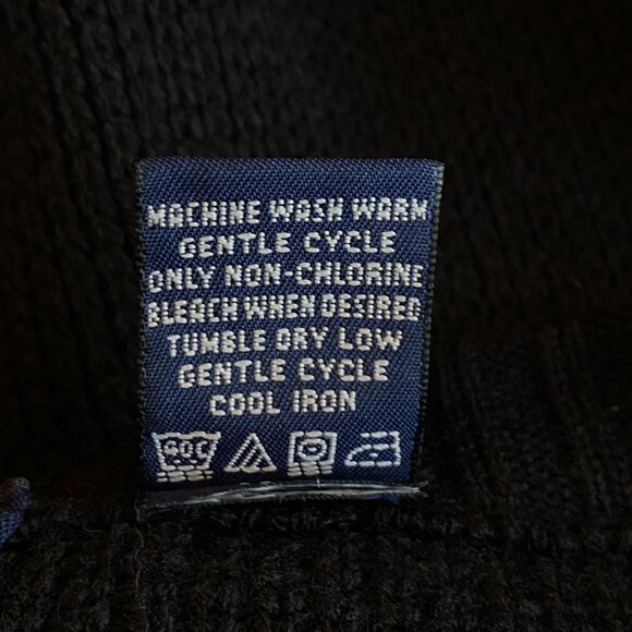 Vintage Van Heusen Mens Argyle Cardigan Sz L Black Button Academia Grandpa - Picture 10 of 11